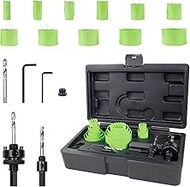 Bi-Metal Hole Saw Kit, Hole Saw Set with 3/4" to 2-1/2" (19-64mm) Saw Blades, Mandrels, Hex Key, Hol
