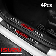 Car-Styling 4PCS Carbon Fiber Door Sill Carbon Fiber Sticker Decals for Isuzu Crosswind Mux D Max Al