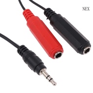 NEX Y Splitter Cable 3 5mm Male Plug- to Dual 6 35mm Female Jack  Cord 3 5 Small Three Core to Dual 