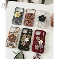 ins Retro Flower Plush Magnetic Shock-Resistant Suitable For iPhone 17 16 15 14 Pro Max i15 i16 17pr