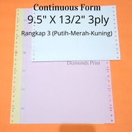 (20 lembar) Kertas Faktur Rangkap 3 9.5X13 /2 3ply / Kertas Invoice Surat Jalan Nota Computer Rekeni