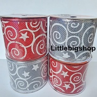 CHRISTMAS GLITTER RIBBON PARCEL RIBBON CHRISTMAS RIBBON BEAUTIFUL DECORATIVE RIBBON 6.3 cm WIDTH