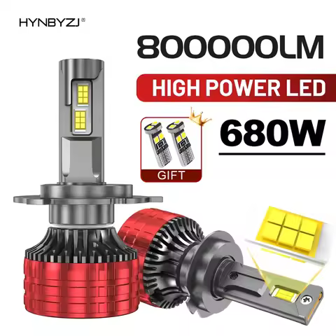 HYNBYZJ H4 H7 LED Headlight Bulbs 680W 800000LM CANBUS No Error H1 H8 H11 9005 HB3 9006 HB4 Powerful