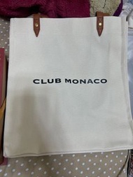 全新CLUB MONACO品牌皮革帆布袋