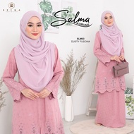 KURUNG SALMA Sedondon Ibu Anak Baju Kurung Moden Muslimah Premium Cotton Sulaman Eyelet Muslimah Cut