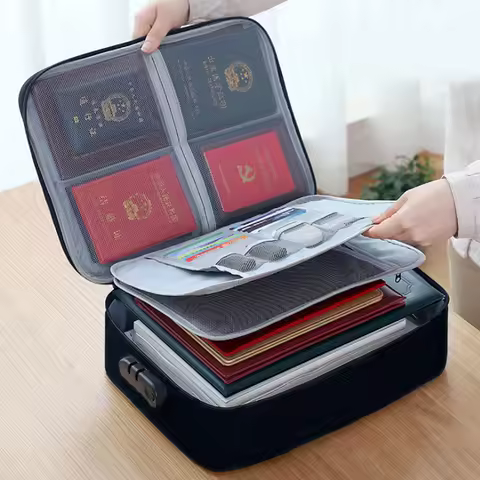 Document Storage Bag Organizer Files Folder Ticket Credit Card Certificates Handbag Home Office Orga