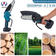 Cordless Chainsaw 4/6 Inch Electric Chainsaw Powerful Wood Cutter Saw Compatible with Makita Battery 18V