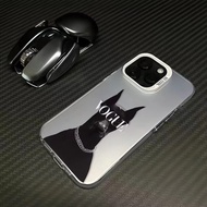 เคสโทรศัพท์มือถือปุ่มโลหะสุนัขสีดำอินเทรนด์ ไอโฟน11 For iPhone12 13 14 15Pro MAX X XS XR XS 6 7 8Plus SE2020 เคสโทรศัพท์