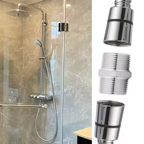 1x Shower Hose Extend Bath Connector G1/2 Chrome Stainless Steel BSP Male To Male Adaptor For Extra 