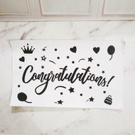 Stiker Balon CONGRATULATIONS HAPPY GRADUATION / Stiker Balon Bobo Pvc
