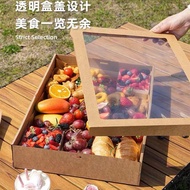 (5pcs) Large Capacity Packaging Box Picnic Box Camping Spring Outing Outdoor Outing Lunch Box Disposable Bento Dessert Influencer Kraft Paper Packaging Box Large Size