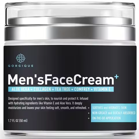 Mens Face Cream Hydrating Face Moisturizer Hyaluronic Acid Collagen Vitamin E Cream