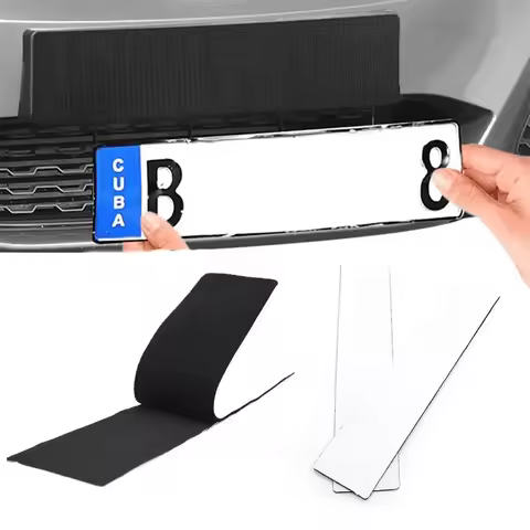 2pcs/Set Unique Frameless License Plate Holder Harmless Polyester Adhesive Number Plate Holder Durab