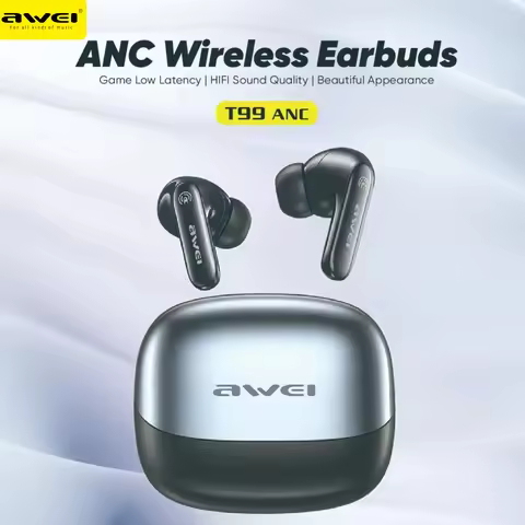 Awei -35dB ANC Wirelesss Earbuds T99 TWS Bluetooth 5.3 Headphone 45mAh 7H In-ear Earphones for Gamin