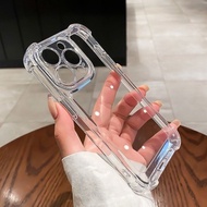 For iPhone 11 12 13 14 Pro Max Plus XR X Xs Max Luxury 4 Corners Shockproof Thickening Transparent C