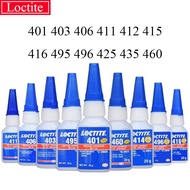 Loctite 401/406/415/460/480/495/496/498 instant dry adhesive, metal wood, ceramic, plastic, rubber, 