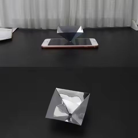 3D Hologram Pyramid Display Projector Universal for Smart 360 Degree Display Video Stand with Cloth 