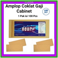 1 Pak Amplop Coklat Gaji Seal/Amplop Coklat Cabinet 1 Pak isi 100 Pcs