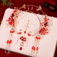 Chinese Style Headwear Hehong Virgin Hanfu Dragon Phoenix Wedding Eyebrows Antique Glass Hair Access