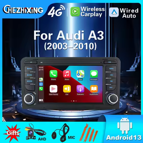 For Audi A3 8P S3 RS3 2003-2012 Android 13 Car Radio Multimedia Playback Video Player GPS Navigation