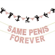 Same Penis Forever Banner Garland Photo Prop Hanging for Bridal Shower Hen Bachelorette Party Decora