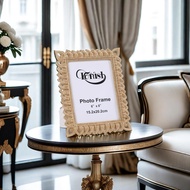 Gold Picture Frame 6x8 Golden Retro Ornate Photo Frames 6 x 8 for Wall and Tabletop Display LN57