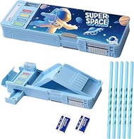 Pop Up Multifunction Pencil Case for Girls and Boys with 5 Pencils, 1 Eraser, 1 Sharpener and a Sche