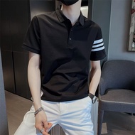 POLO Shirt T-Shirt Lapel Short T Loose Sleeve Korean Version Half Boys Couple Top (ZY406) [No. 1 Sta
