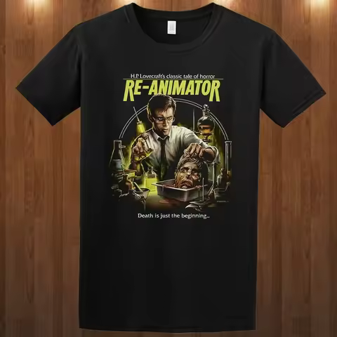 Re-Animator classic cult zombie movie DTG Premium cotton T-Shirt tees