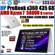 Hp ProBook x360 435 G8, AMD Ryzen 7 5885U 32GB DDR4-3200 RAM,512GB PCIe NVMe SSD, , 13.3"IPS touch s