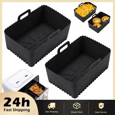 2Pcs Air Fryer Silicone Liners For Ninja AF400/AF451UK Double Stack Basket Reusable Air Fryer Baking