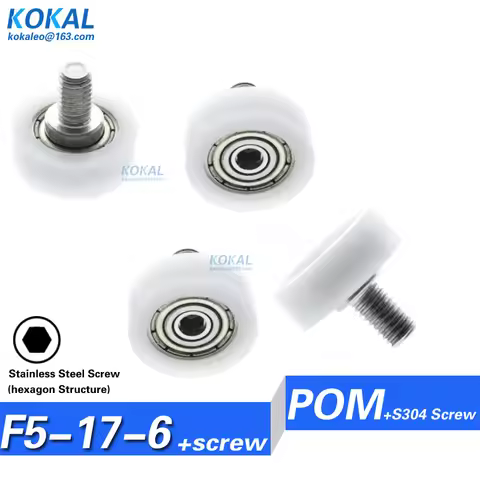 [F0517-6]1PCS minisize flat type sliding door window roller wheel 695zz ball bearing POM Plastic bea