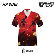 Valor PX-Hawaii-Shirt เอราวัณ M5 [RED] เสื้อฮาวาย เสื้อเชิ้ต ลายtactical ผ้าโพลีเอสเตอร์ ระบายอากาศ 