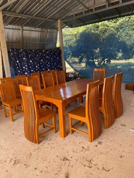 ชุดโต๊ะอาหารไม้สักแท้💯 8ที่นั่ง‼️ส่งฟรียกเว้นภาคใต้