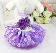 DY Loving Summer Pet Clothes Fashion Embroidery Flower Tutu Dress