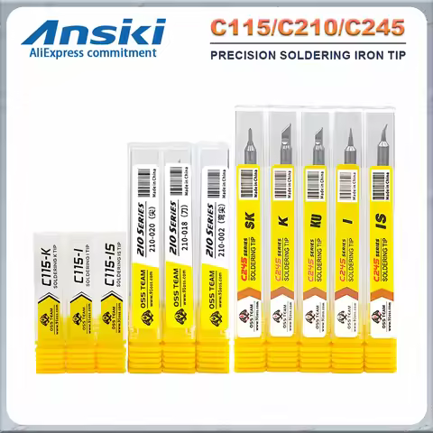 OSS C115 C210 C245 Soldering Iron Tips Super Fine series for T80 T90 HS02 soldering iron Precision W