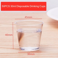 50PCS 30ML Disposable Aviation Cups Transparent Hard Plastic Drinking Cup
