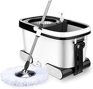 Rotating Mop, Spin Mop Bucket Set for Home Kitchen Floor Cleaning Wet Dry Usage on Hardwood (White) Decoration