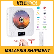 Portable dvd Player Bluetooth Speaker Stereo CD LED Screen Wall Mountable Music Player IR Remote Control FM Radio