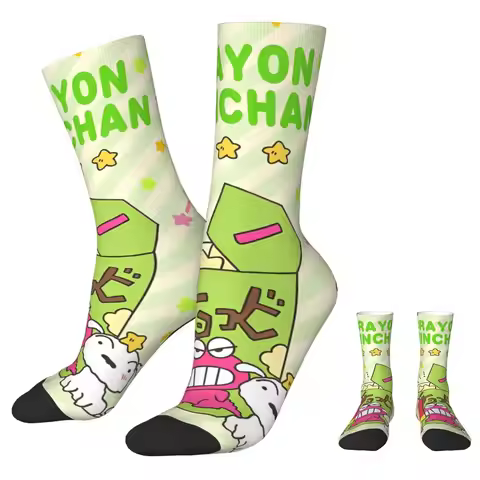 Crayon Shin-chan Chocobi Cookie Socks Men's Women's Polyester Anime Harajuku Spring Summer Autumn Wi