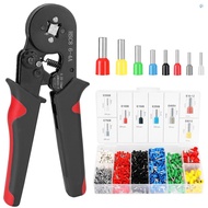 HSC8 6-4 0.25-10m㎡ AWG23-7 Ferrule Crimping Tool Kit High Hardness Crimper Plier with 1200pcs Wire F