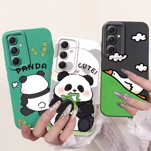 Phone Case For Samsung Galaxy A55 A54 5G Camera Shockproof Soft Liquid Silicone Bumper On Samsung A5