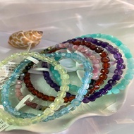 Zada Natural Crystal 4mm Faceted Garnet/ Prehnite / Amethyst /Amazonite /Blue Apatite / Tourmaline B