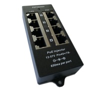[]-48V PoE Camera Compatible Gigabit 4-Port PoE Injector Midspan Mode A Operation Wall-Mounted Netwo