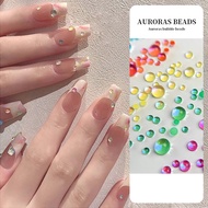 UR SUGAR Crystal Bubble Beads Nail Decoration Candy Colorful Auroras Round Glass Bead Used For 3D Na