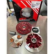 NCY NMAX NVX155 TEFLON RACING FRONT PULLEY + FAN (BERRY RED) WITH BUSH WASHER NCY 0 N-MAX NMAX AEROX