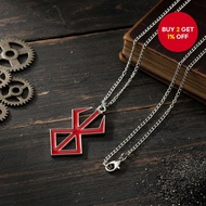 Korean Style Men's Alloy Chain Necklace with Berserk Anime Pendant – Perfect for Holidays and Cospla