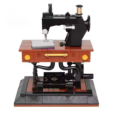 MOC sewing machine model 90th century furniture creative ornaments assembly puzzle children's toys b