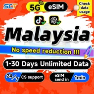 Malaysia eSIM 5G 1-15 Days 500MB-10GB Unlimited Data eSIM Malaysia SIM Card