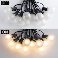 25FT/33FT/49FT String Light G40 Glass Bulb Patio Outdoor Waterproof Fairy Lights Terrace Garden Pub